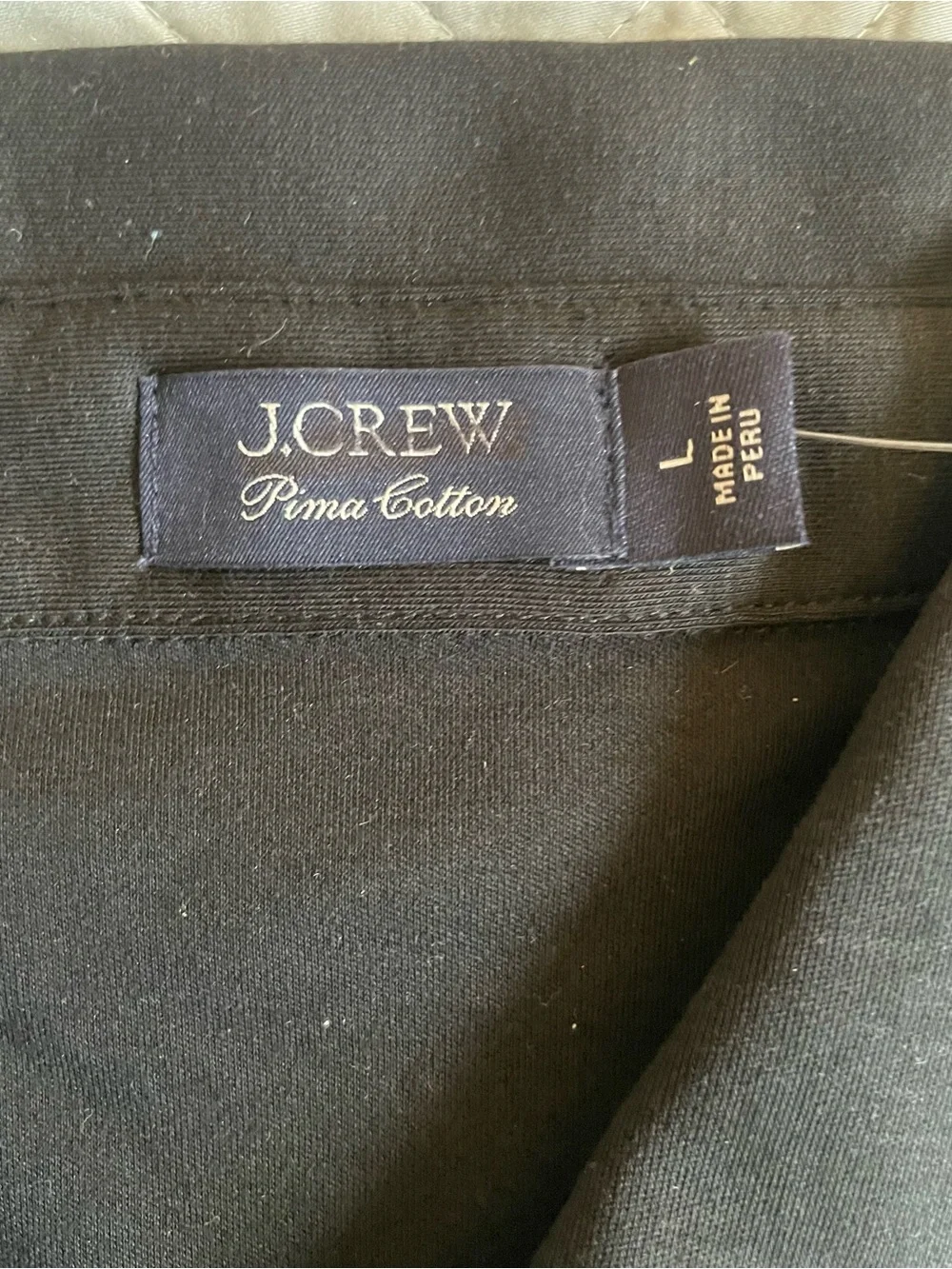 J. CREW Polo shirt in Pima cotton Black Size L NWT $98 CR435